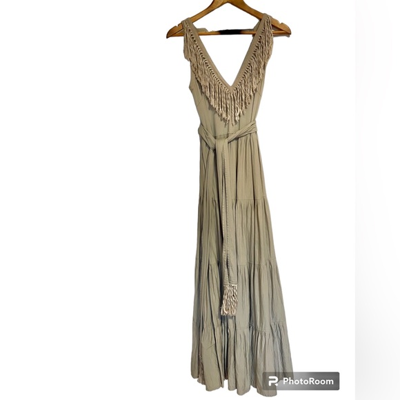 Chintamani Handmade bohemian tiered maxi dress with fringes - Picture 2 of 9